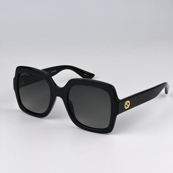 NEW Gucci GG1337S 002 Shiny Black Gradient Gray Polarized Square Women S… - Picture 6 of 13
